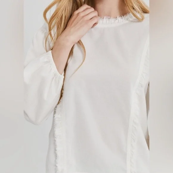 Something Navy Raw Edge Corduory Top blouse - Picture 2 of 9